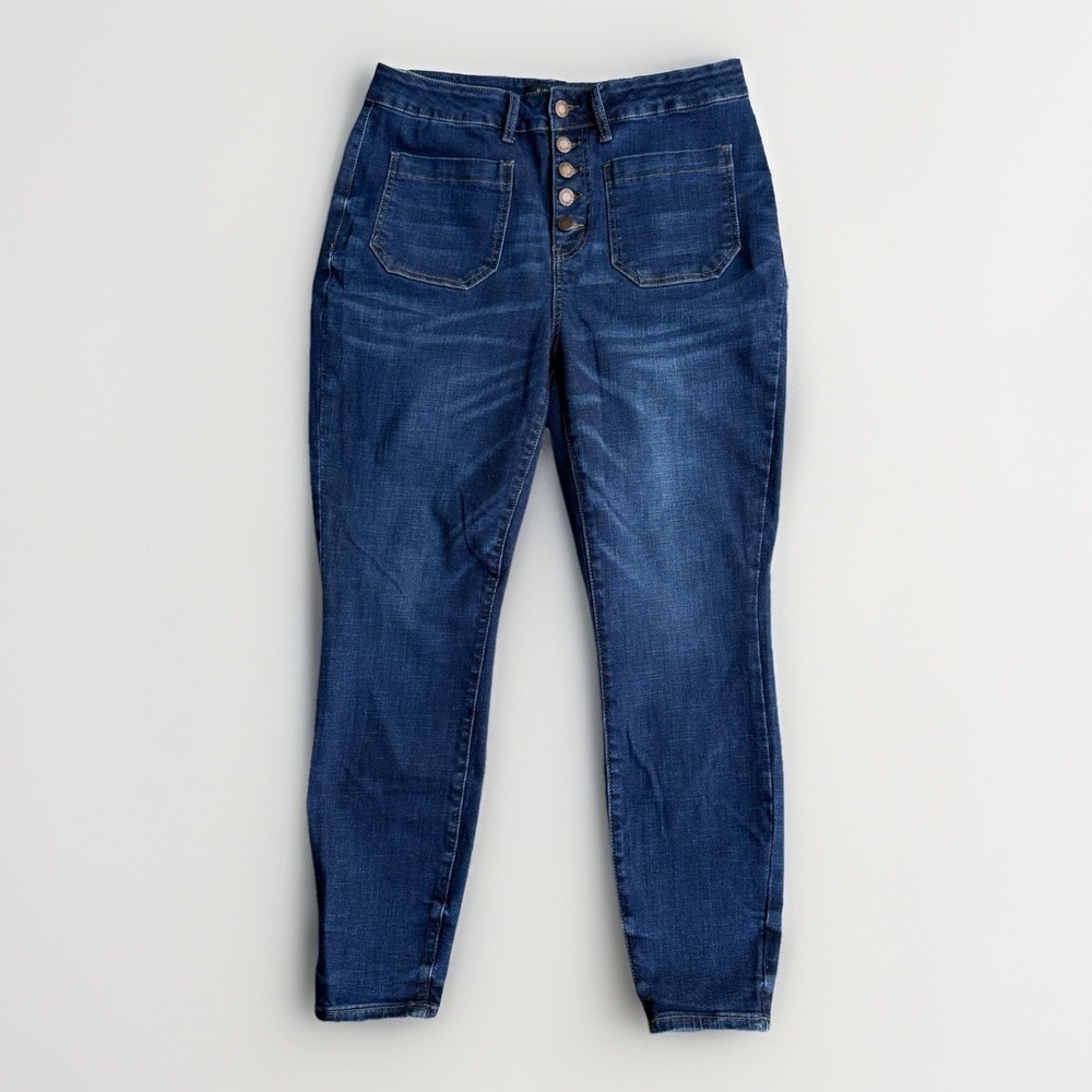 Judy Blue Skinny Fit High Rise Jeans Women's Size 14W Blue Button Fly 30 x 27